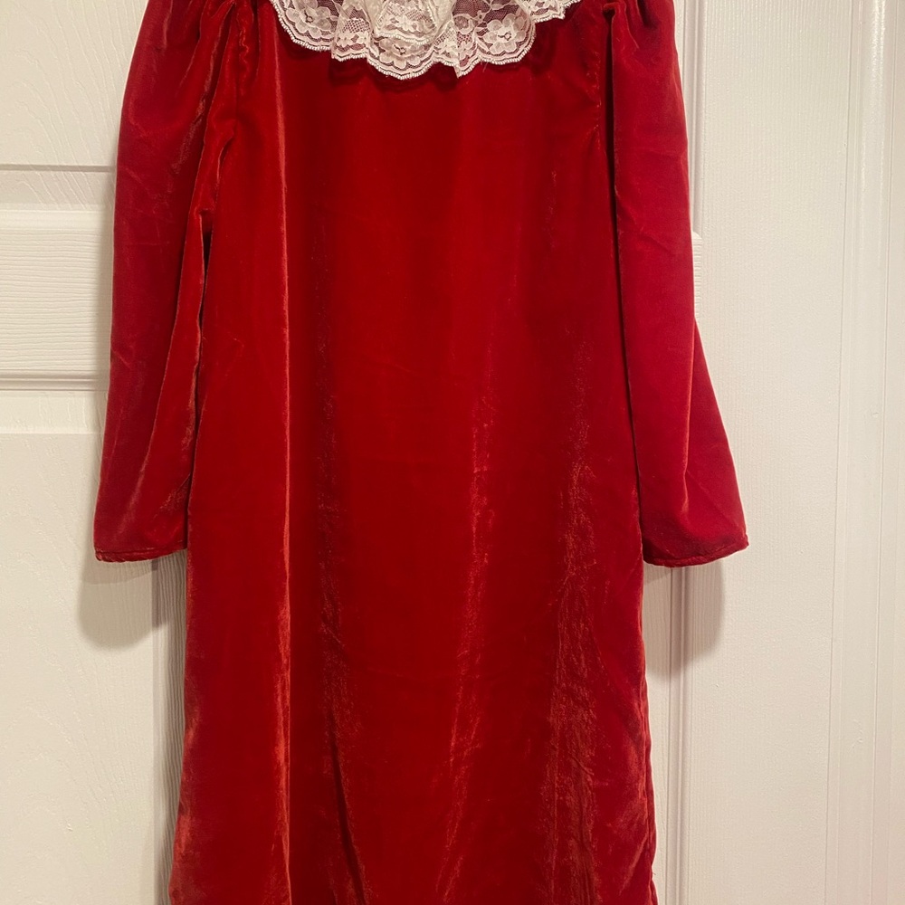 Janie and Jack Scarlet Dress with Lace Detail